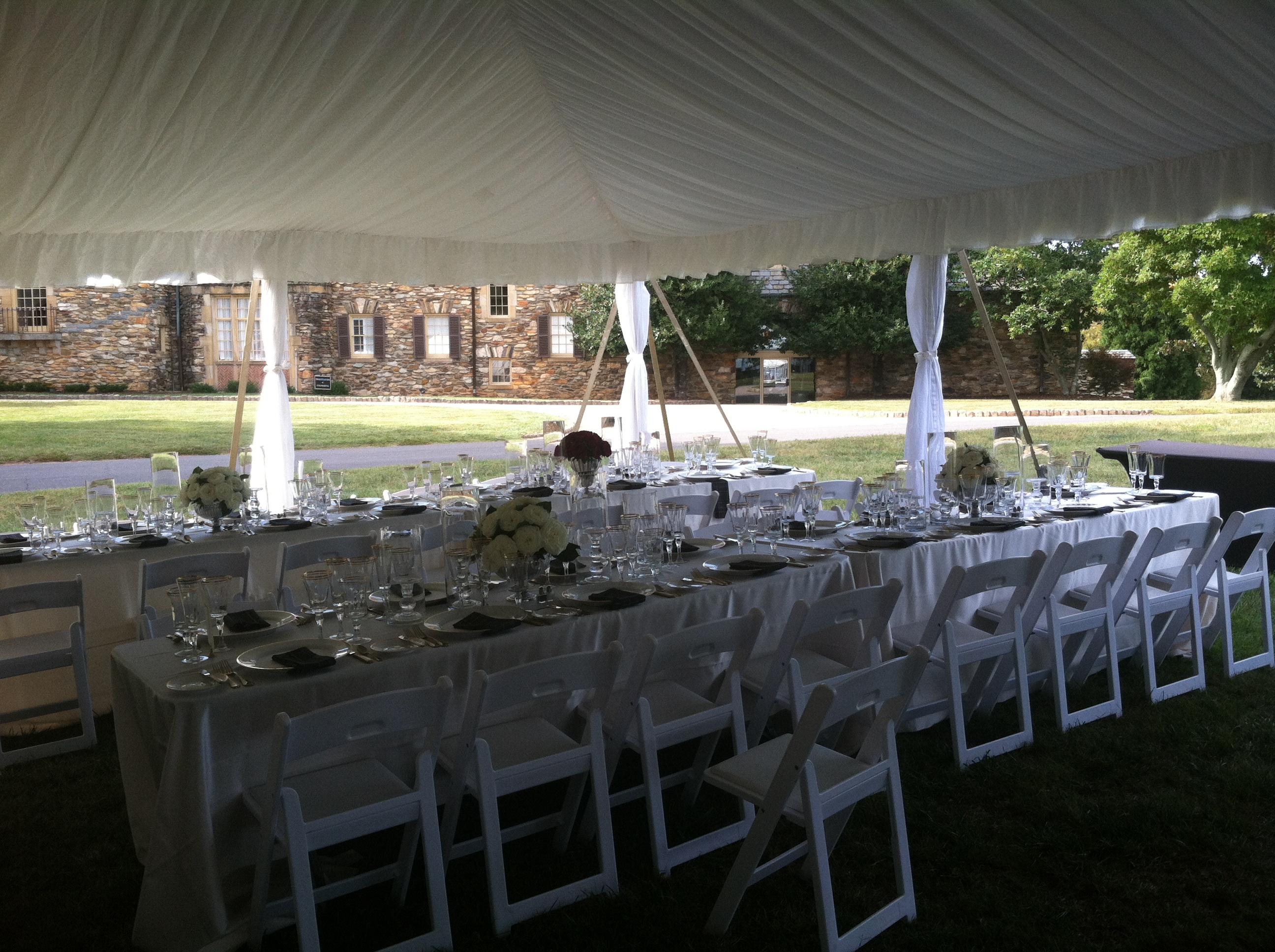White Resin Table and Chair Rentals